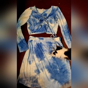 Long Sleeve Crop/ Skirt Set